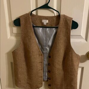 J. Crew Tan Herringbone Vest